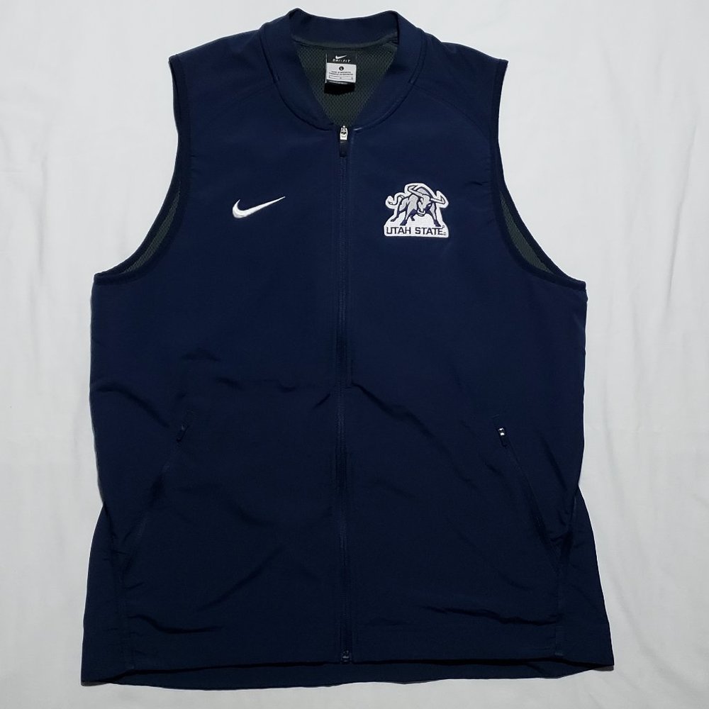 NIKE BASKETBALL UTAH STATE AGGIES SHOOTING VEST NAVY WHITE LARGE